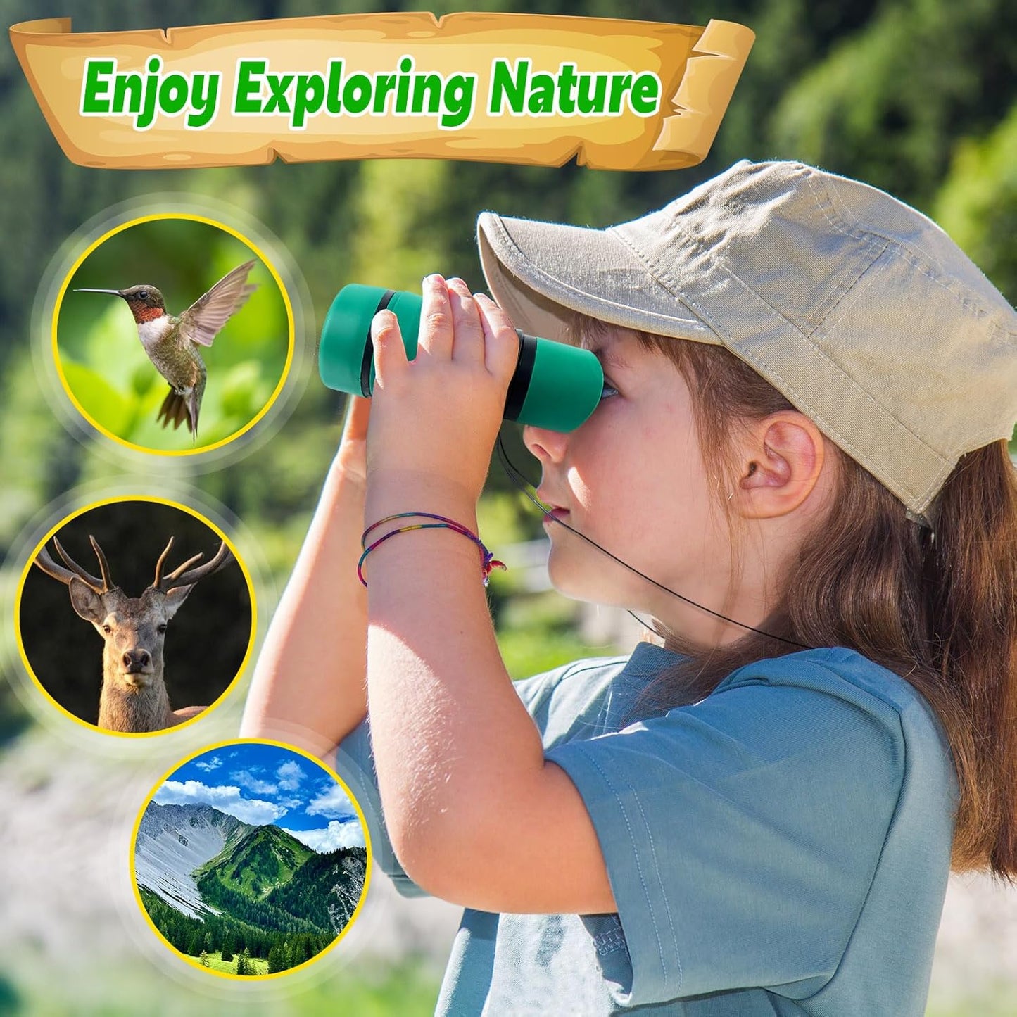 Binoculars for Kids, Kids Binoculars for Ages 3-12 Boys Girls, Outdoor Gifts Toys for Kids- Perfect for Bird Watching, Camping, and Outdoor Exploration