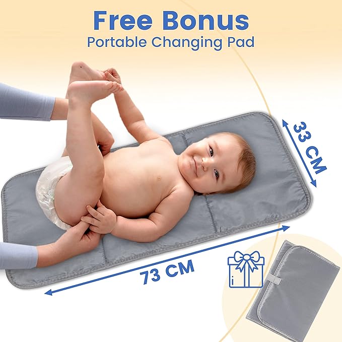 PILLANI Baby Diaper Bag Backpack - Large Bag for Boys & Girls, Waterproof Diaper Backpack - Travel Diaper Bags w/Changing Pad, Baby Registry Search & Shower Gifts - Essentials Must Haves Newborn Stuff