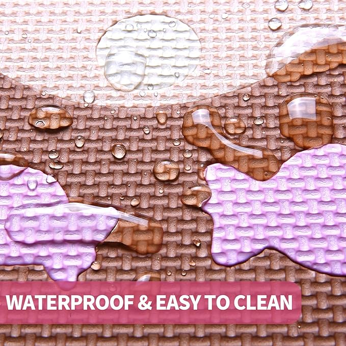 Coolcandy Baby Play Mat, 25Pcs Interlocking Puzzle Floor Mat, with Safety Fence - 0.4" Thick Non-Toxic EVA Foam Play Mat, for Infants & Toddlers 3-36 Months, Soft Puzzle Tiles for Play Areas