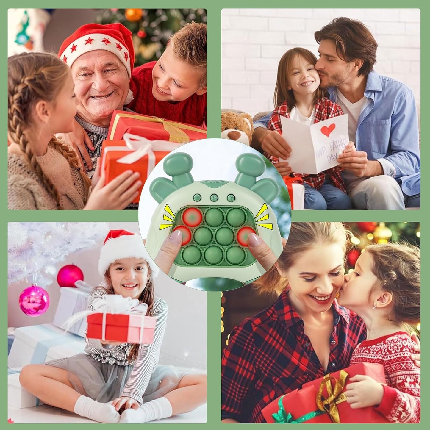 Pop Fidget Toys Handheld Game for Teens, Push Bubble Light up Puzzle Game Machine & Best Gifts for Kids, Quick Push Games Educational Sensory Toys, Stress Relief Party Favors Toy Age 3 -12 (Deer-G)