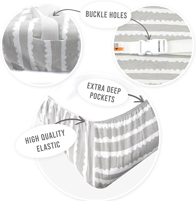 Bublo Baby Changing pad Cover - 5 Pack 100% Organic Jersey Cotton Changing Table Cover - Changing pad Covers - Changing pad Sheets - Changing Table pad Cover Sheets for 32” x 16” Baby Pads