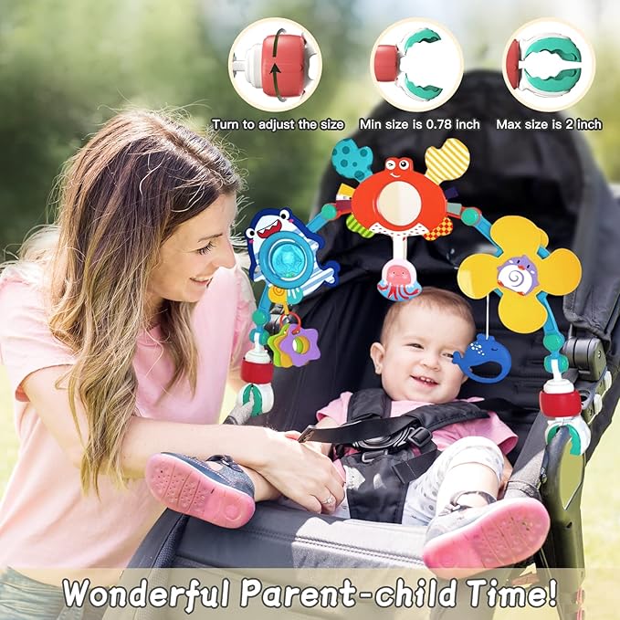 Eners Baby Play Arch Crib Mobile, Activity Arch Toy, Crib Toys for Babies Boys Girls (Blue)