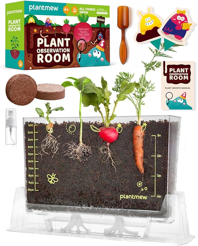Root Viewer Kit for Kids with 6 Seed Varieties - STEM Science Kits for Kids Age 5-7, 8-12 | Perfect Christmas, Easter, Birthday Gift & School Gardening Project | Learning Educational Gardening Toys