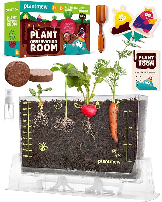 Root Viewer Kit for Kids with 6 Seed Varieties - STEM Science Kits for Kids Age 5-7, 8-12 | Perfect Christmas, Easter, Birthday Gift & School Gardening Project | Learning Educational Gardening Toys