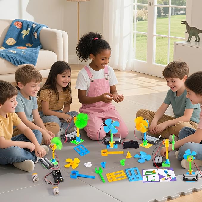Bulk STEM Kits - 8 Set Electrical Fans, Girls Boys Crafts Science Kits for Kids Age 8-12, STEM Toys for Boys 6-8 8-10 6 7 8 10 12 13 Classroom, Engineering Activities Experiments Projects Circuit