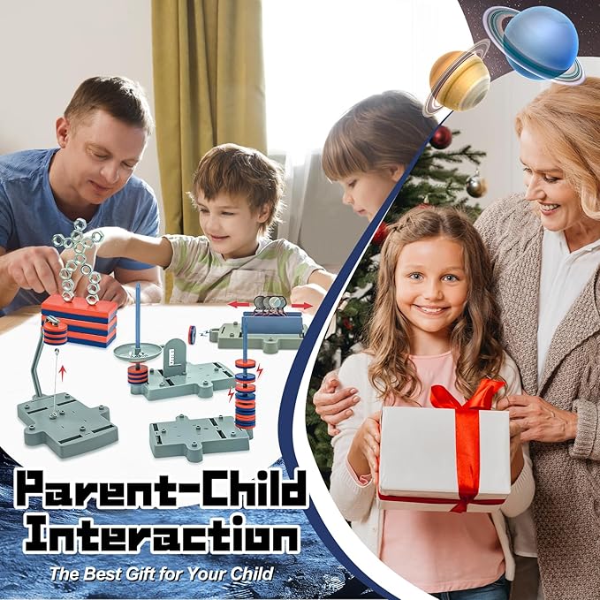 Magnetic Science Kit,Anti Gravity Magnetic Levitation Kit,12 in 1 Magnetic Science Magnetic Toys for Kids Ages 8-12 Magnets for Science Magnetic Physics Toys Educational Gift for Kids