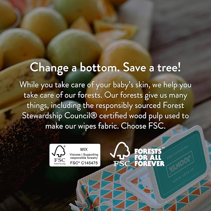 JOONYA Unscented Baby Wipes — Plant-Based, Fragrance-Free Bulk Diaper Wipes | Hypoallergenic, Non-Toxic & Biodegradable Wet Wipes for Sensitive Newborn Skin | 24 Packs of 80 Wipes (1,920 Total)