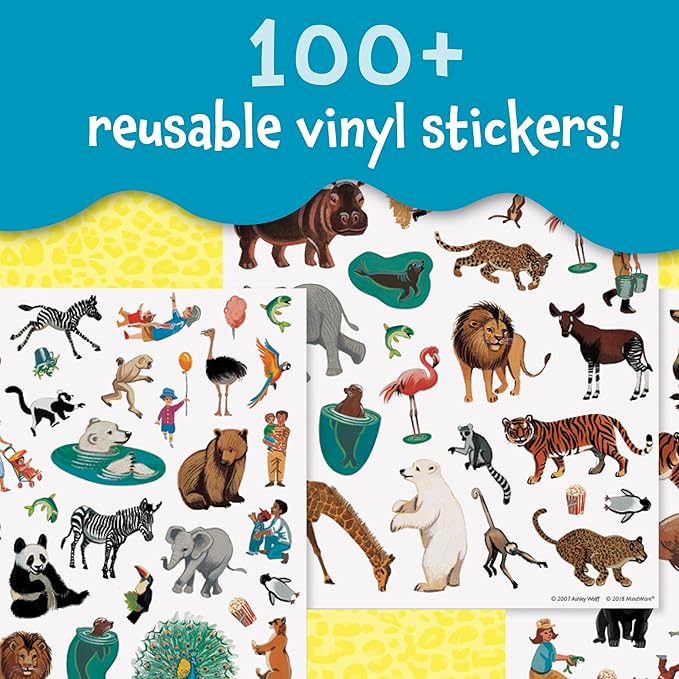 Peaceable Kingdom Press Sticker Fun! At The Zoo Reusable Sticker Tote