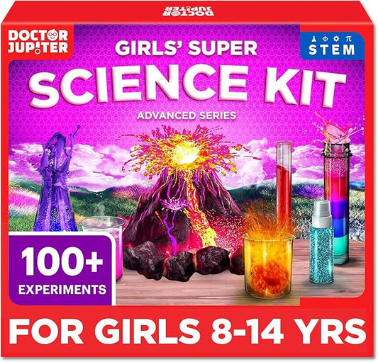 Doctor Jupiter Girls' Super Science Kit for Ages 8-12 | Chemistry Set, STEM Toy Kit with 100+ Experiments | Birthday Gift Ideas for Girls 8,9,10+ Years Old | Learning & Educational Projects
