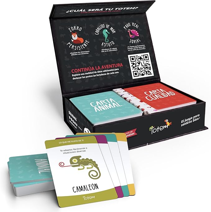 Totem Español El Juego de Sentirse Bien – Juego de Cartas de Terapia y Team Building para Niños, Adultos y Familias, Ideal para Consejería, Mindfulness y Autoestima (Original Edition-Spanish Box)