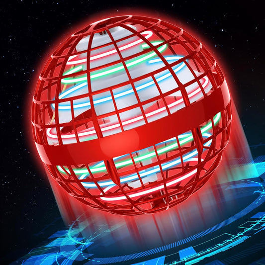 Flying Orb Ball 2024 Upgraded - Hover Orb Magic Light Up Orb Flying Spinner Mini Drone Cosmic Globe for Kids Teens Adults Orbit Ball Flying Ball for Birthday Gift Family Gatherings Christmas (Red)