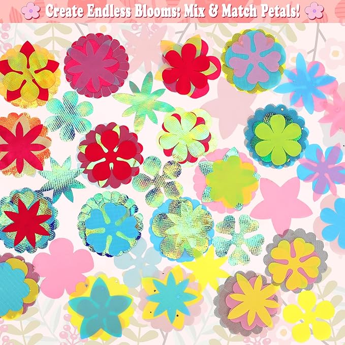 Autotechnx 182PCS DIY Fabric Flower Bouquet Refill Kit, Supplies to Create 28 Fabric Flowers, Refill Pack for Arts and Crafts Toy (Embossing Machine Not Included)