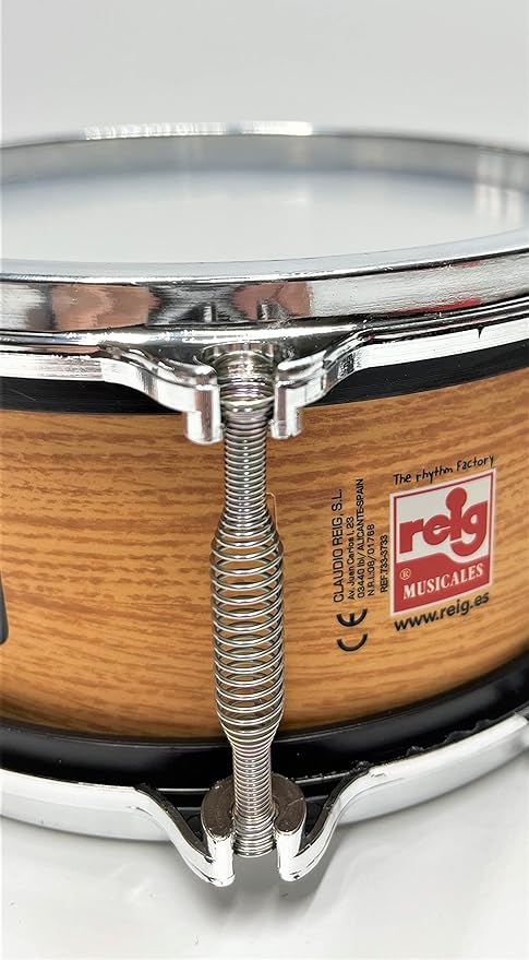 Tap-Along Sounder Snare Drum with Double Sided Batter Head Toy Tambourine Drum for Kids, Musical Instrument for Children 12 Months and Up Realistic Look with 2 Drum Sticks 7x7x3.5