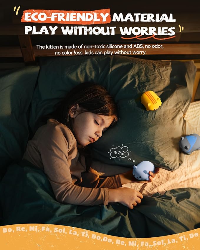 Ruko 1701 Musical Cats Piano Keyboards with Cute Meow Tone, Press Play Music Scale, Fun Music Toys for Kids, for Boys & Girls Age 3 4 5 6 7 8 9, Educational Instrument (8Pcs)