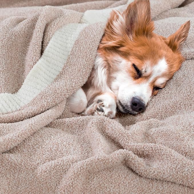 NEXHOME PRO Super Soft Throw Blankets for Couch, Reversible Warm Blanket Cozy Knit Blankets for Women, Fuzzy Plush Lightweight Throws for Sofa, Bed, Picnic, Heather Terracotta, 50 x 60 inches