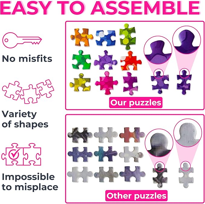 1000 Pieces Jigsaw Puzzle for Adults – Matte Finish, Soft Touch, Easy to Assemble, Tight Fit, Vivid Colors, Missing Pieces Service – Pink Flamingo in Wild Forest Flower Pond – by ENJOY Puzzle