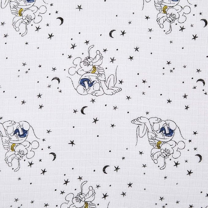 aden + anais Disney, Swaddle Blanket, Boutique Muslin Blankets for Baby Girls and Boys, Newborn Receiving Blanket for Swaddling, 100% Cotton Baby Swaddle Wrap, 4 Pack, Mickey Stargazer