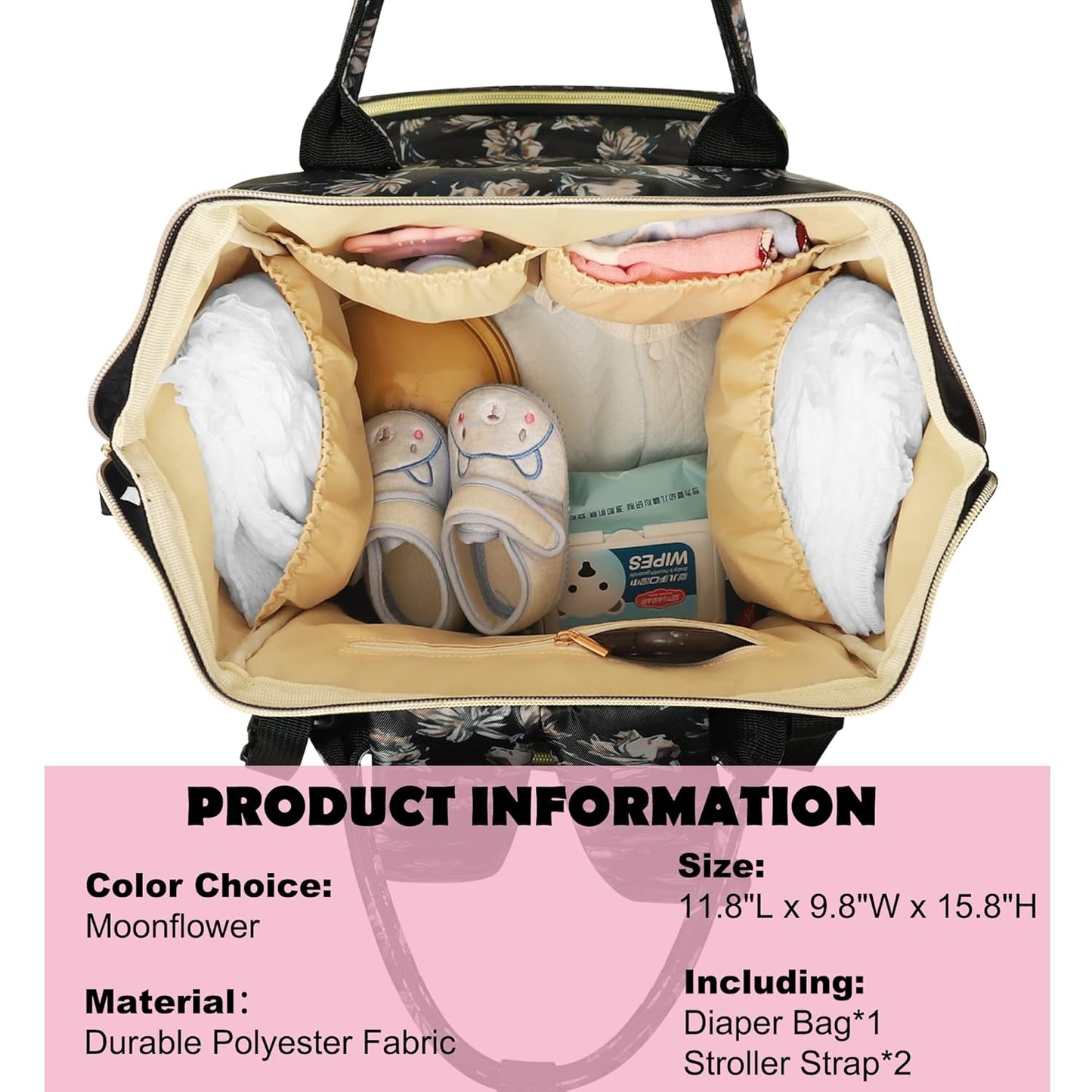 Femuar Diaper Bag Backpack Multifunction Maternity Diaper Bag for Baby Girls & Boys Large Capacity Travel Nappy Bags