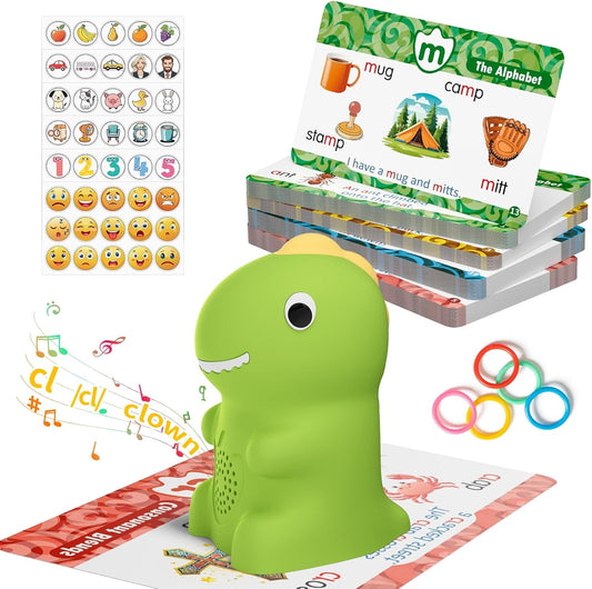 Interactive Dinosaur Talking Pen for Kids – Montessori Reading Toy with Phonics Flash Cards for Toddlers Ages 1-6, Speech Therapy & Autism Sensory Gift