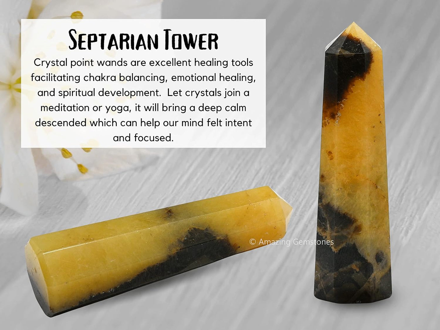 Amazing Gemstone Septarian Crystal Towers - Natural Healing Crystal Point Obelisk for Reiki Healing and Crystal Grid (2 Inch to 3 Inch)