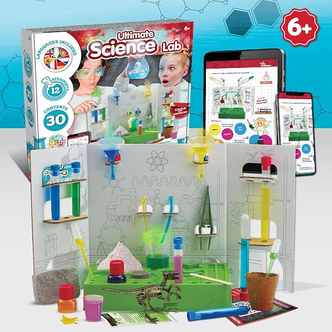 Science4you Science Lab for Kids - Science Kit with Experiments for Kids Age 6-8+, Chemistry Set to Create Crazy Dough, Colourful Explosions and Much More, Stem Toy and Gift for Boys and Girls Age 6+