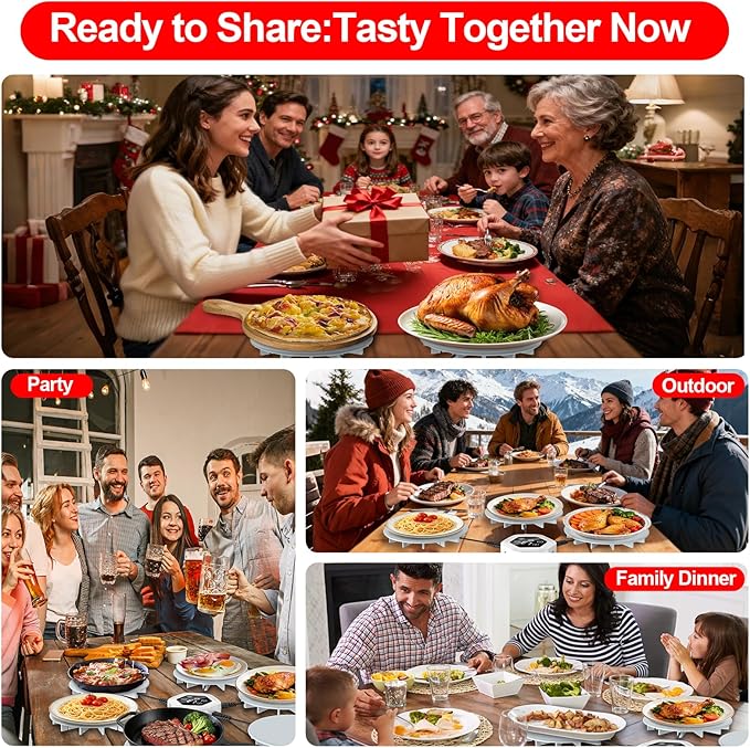 Warming Mat for Food,Upgrade 6-Pad Food Warming Mat,Fast Heating Silicone Warmer Tray with 3 Level Temperature & 3 Timer,Warmer Pad Chafing Dishes Hot Plate for Buffet Parties Gatherings Home Travel