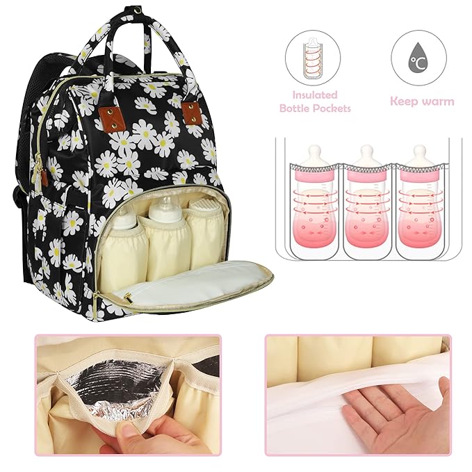 Femuar Diaper Bag Backpack Multifunction Maternity Diaper Bag for Baby Girls & Boys Large Capacity Travel Nappy Bags