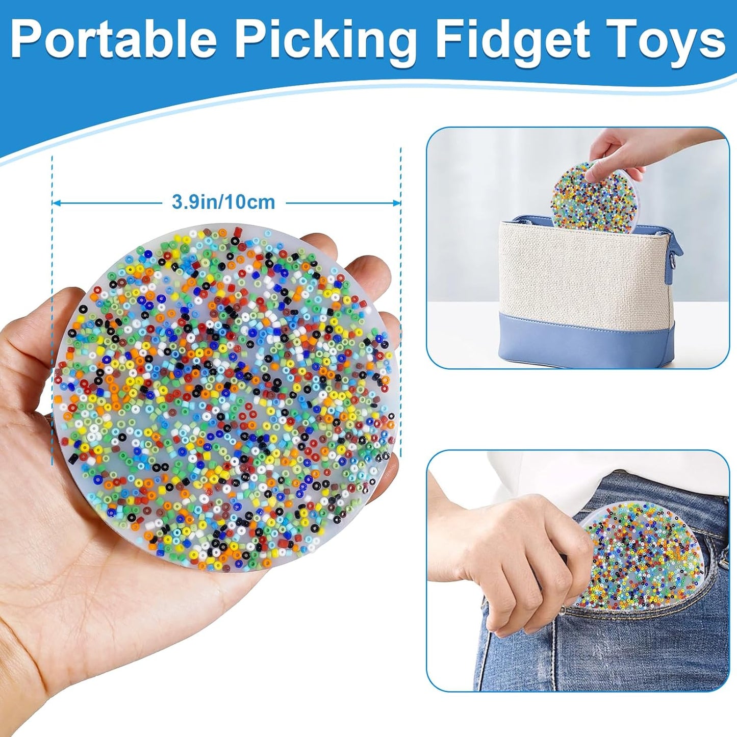 Skin Picking Fidget Toy, Silicone Picky Party Pad, Sensory Toys for Skin Pickers, Dermatillomania Fidget Toys Relax Anxiety Toy for Children & Adults(2Pc)