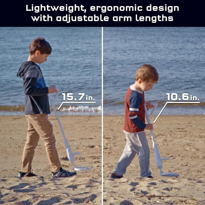 The Thames & Kosmos Metal Detector Essential STEM Tool for Kids | Detects Metal 6” Deep, Lightweight & Ergonomic Design w/Adjustable Arm Length | LCD Screen w/Audio Feedback, Accurate Explorations