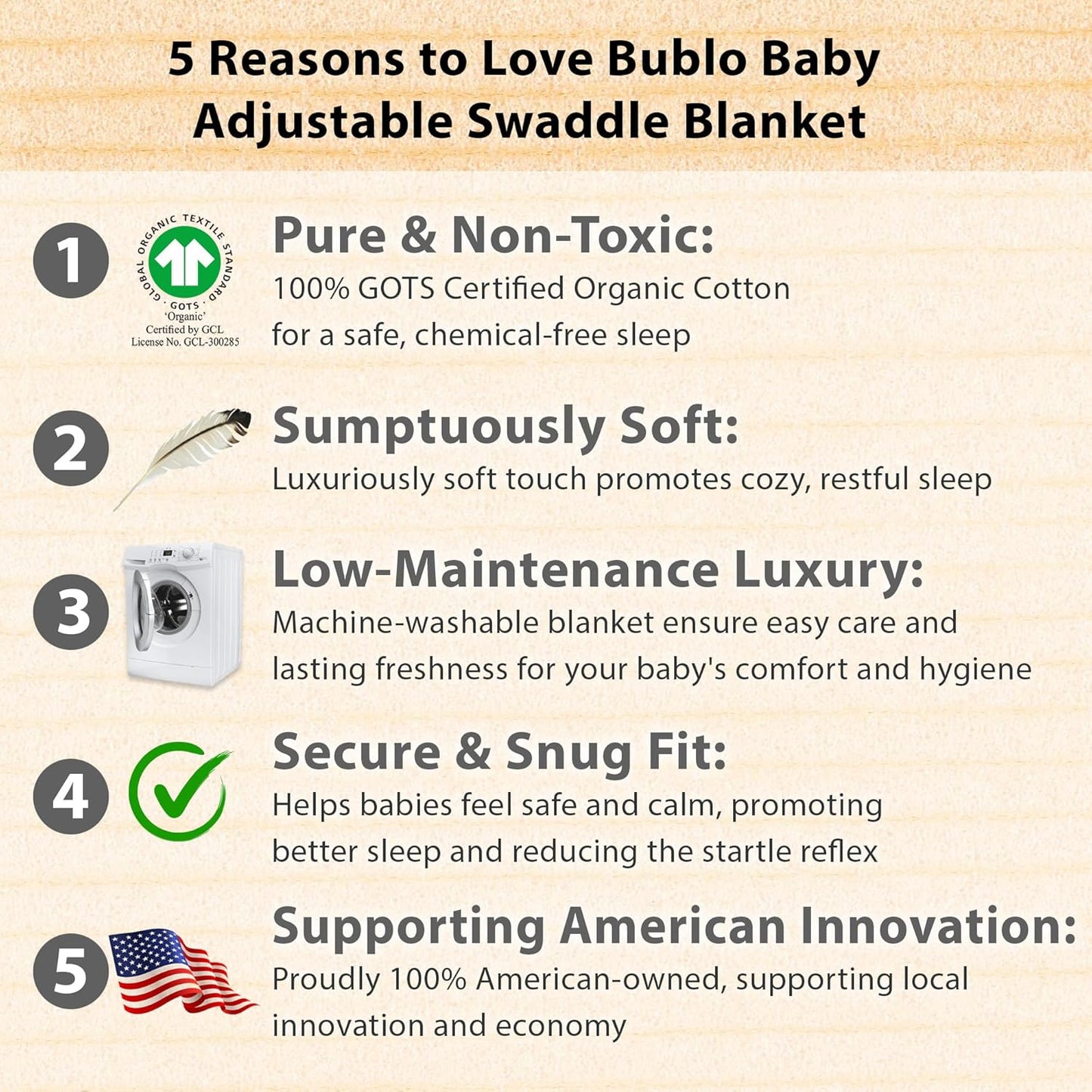 Bublo Baby Swaddles for Newborns – 3-Pack Infant Swaddles 0-3 Months – Adjustable Swaddle Sleep Sack – Soft Cotton Baby Wrap for Safe & Cozy Sleep (Coral)