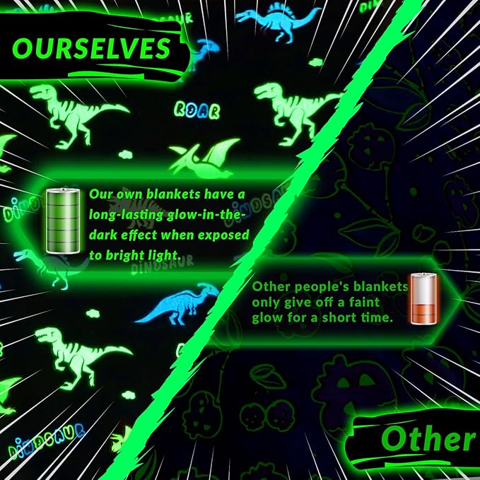 Dinosaur Gifts Toys for Boys - Glow in The Dark Blanket Birthday Christmas Easter Dinosaurs Gift for Kids Age 2 3 4 5 6 7 8 9 10 12 Year Old Boy