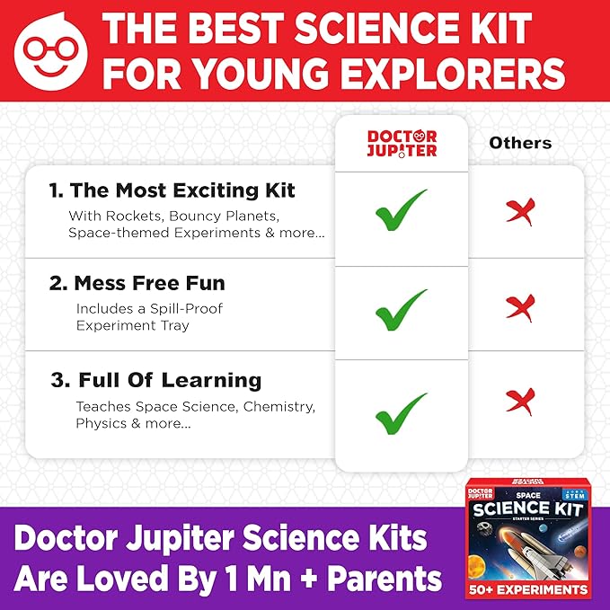 Doctor Jupiter Space Science Toy, Crafts Kit for Kids | Birthday Gifts for Boys 8+ Years Old | STEM Toy with 50+ Experiments | Learning & Educational Kits, Planet Toys