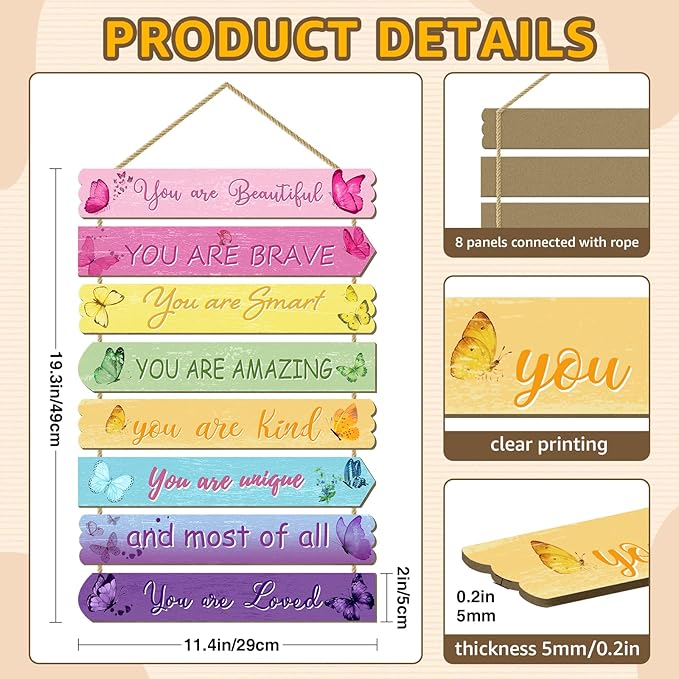 Butterfly Room Decorations For Girls, Kids Room Decor, Inspirational Wall Decor, Little Kids Bedroom Decor,Bedroom Deco For Teen Girls,Nursery Wall Deco (Butterfly)