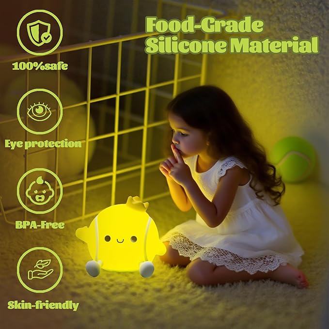 Tennis Nursery Night Light,LED Squishy Silicone Lamp,2 Levels Dimmable Bedroom Nightlight for Kids,Touch Light,Dorm Decor lamp,Baby Boys Girls Gifts (Tennis)
