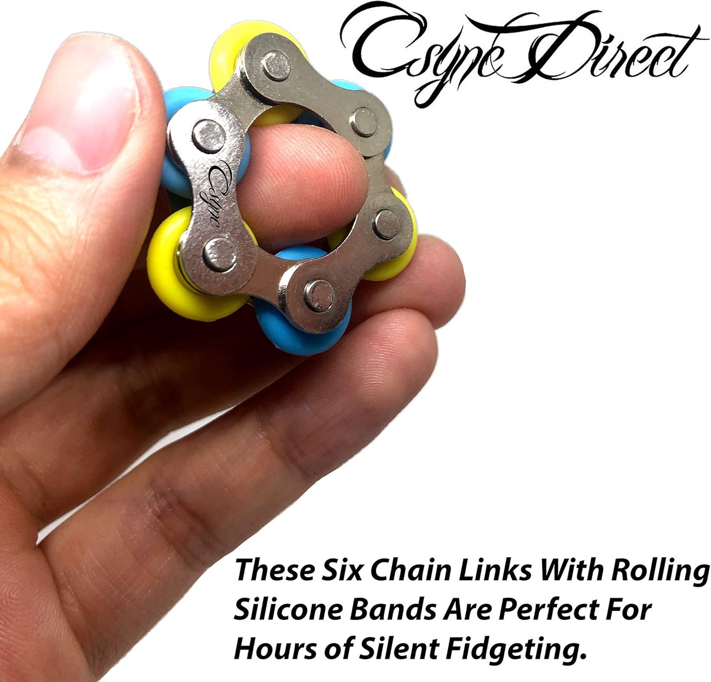 Fidget Toys Roller Chain - Stress Relief Perfect for ADHD, ADD, Anxiety in Classroom, Office, School, Work for Students, Teens, Adults Stocking Stuffers Gifts (3 Piece) (Black)