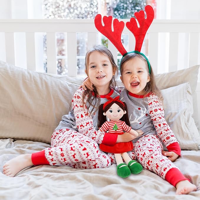 June Garden 18" Snuggle Cuties Nora - Soft Cuddly Plush Doll Gift for Girls - Huggable Rag Doll - Christmas L