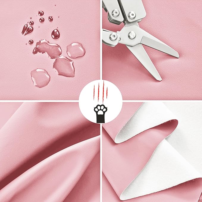 Toddler Booster Seat for Dining Table, 2 Elastic Seat Belts, Anti Scratch PU Skin-Friendly, Waterproof, Anti-Wrinkle, Detachable Non-Slip Bottom - Pink