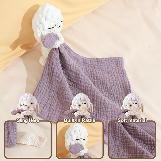 Lamb Animals Cow Security Animal Security Blanket Blanket Infant Nursery Character Blanket Luxury Snuggler Plush Baby Lovey Lamb