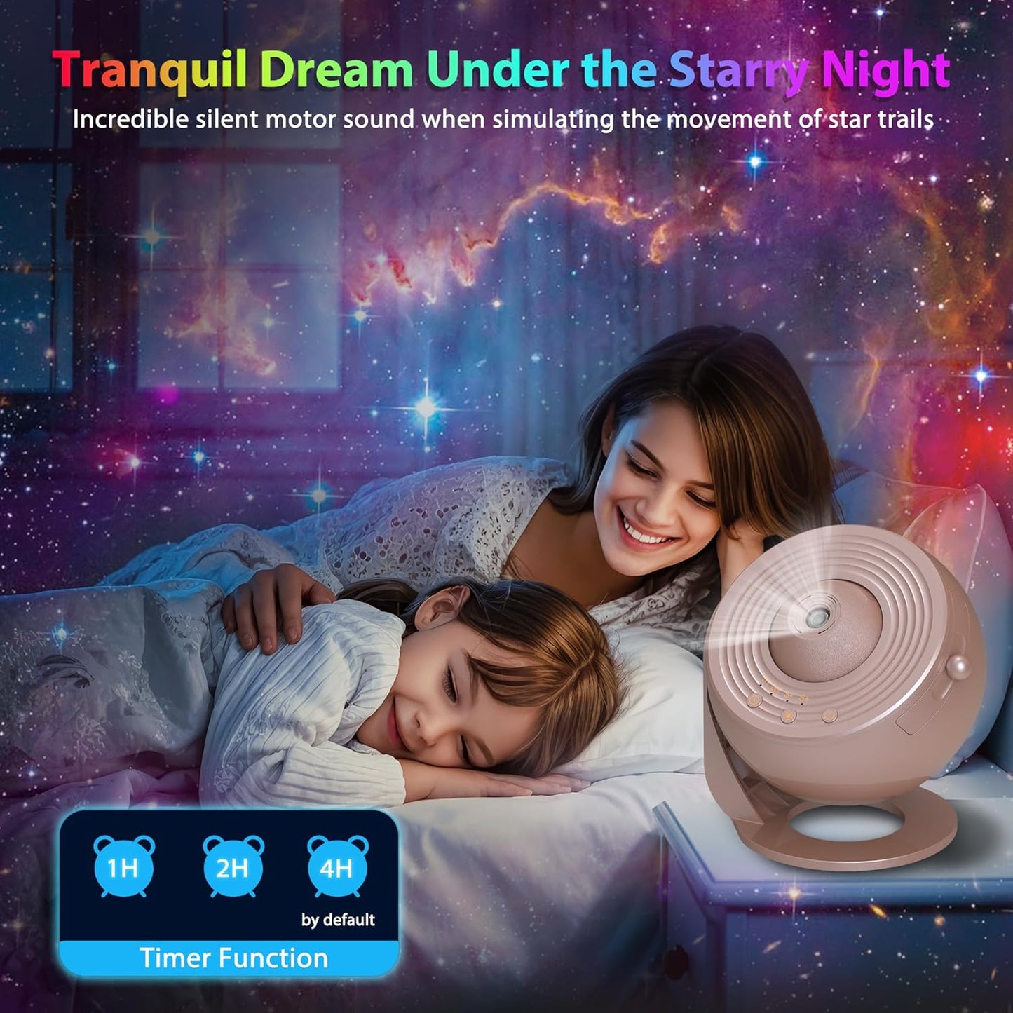 Galaxy Projector for Bedroom, HD Image Star Projector Galaxy Light Adjustable Knob, 13 Film Discs Planetarium Projector for Kids, 360° Rotating 1/2h Timer Simple 3-Button Control