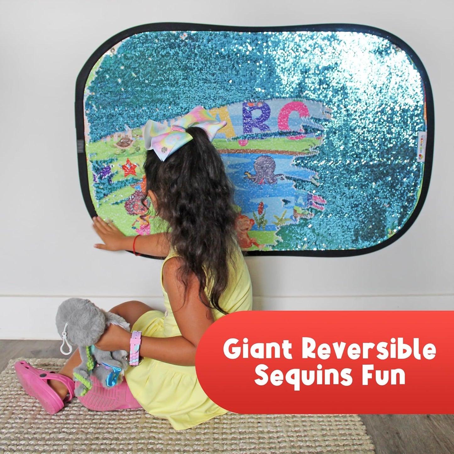 Reversible Sequins Wall Sensory Fun Toy Learning Discovery Version, Jumbo Size 40 x 27 Inches