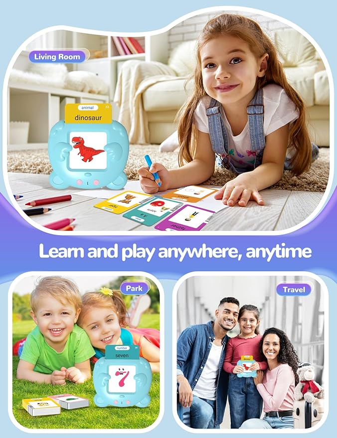 Talking Flash Cards for Toddlers, 510 Sight Words Kids English Learning Flashcards Educational Toys, Autism Pocket Speech Therapy Toys, Birthday Gifts for Boys Girls
