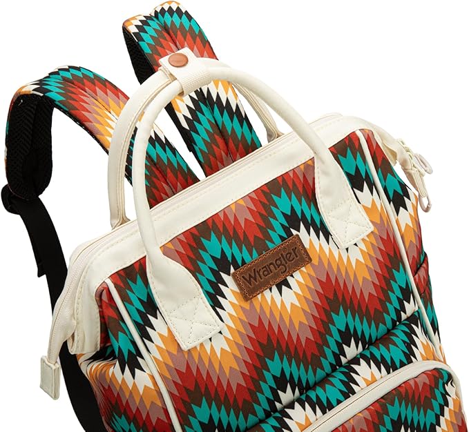 Montana West Wrangler Aztec Callie Diaper Bag Backpack with Stroller Straps Multifunction Baby Travel Bag WG2211-9110TN