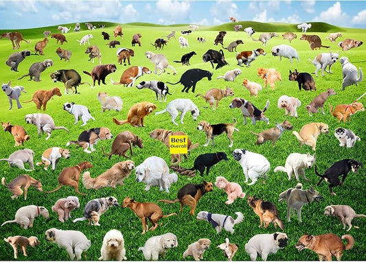 1000 Pieces Puzzles for Adults, Pooping Puppies Puzzle, Dogs Jigsaw Puzzles 1000 Pieces, Funny Gifts for Dog Lovers Friends, Perfect White Elephant Gag Gift, Dog Puzzle as Funny Home Party Decorations