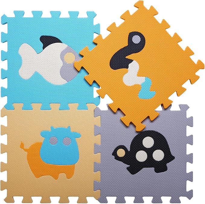 Coolcandy Baby Play Mat, 25Pcs Interlocking Puzzle Floor Mat, with Safety Fence - 0.4" Thick Non-Toxic EVA Foam Play Mat, for Infants & Toddlers 3-36 Months, Soft Puzzle Tiles for Play Areas