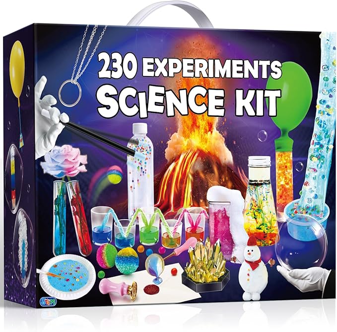 230 Experiments Science Kits for Kids - S.T.E.M Toys with Magic Chemistry Set Crystal Growing Physics Slime Educational Gifts Idea for Boys Girls