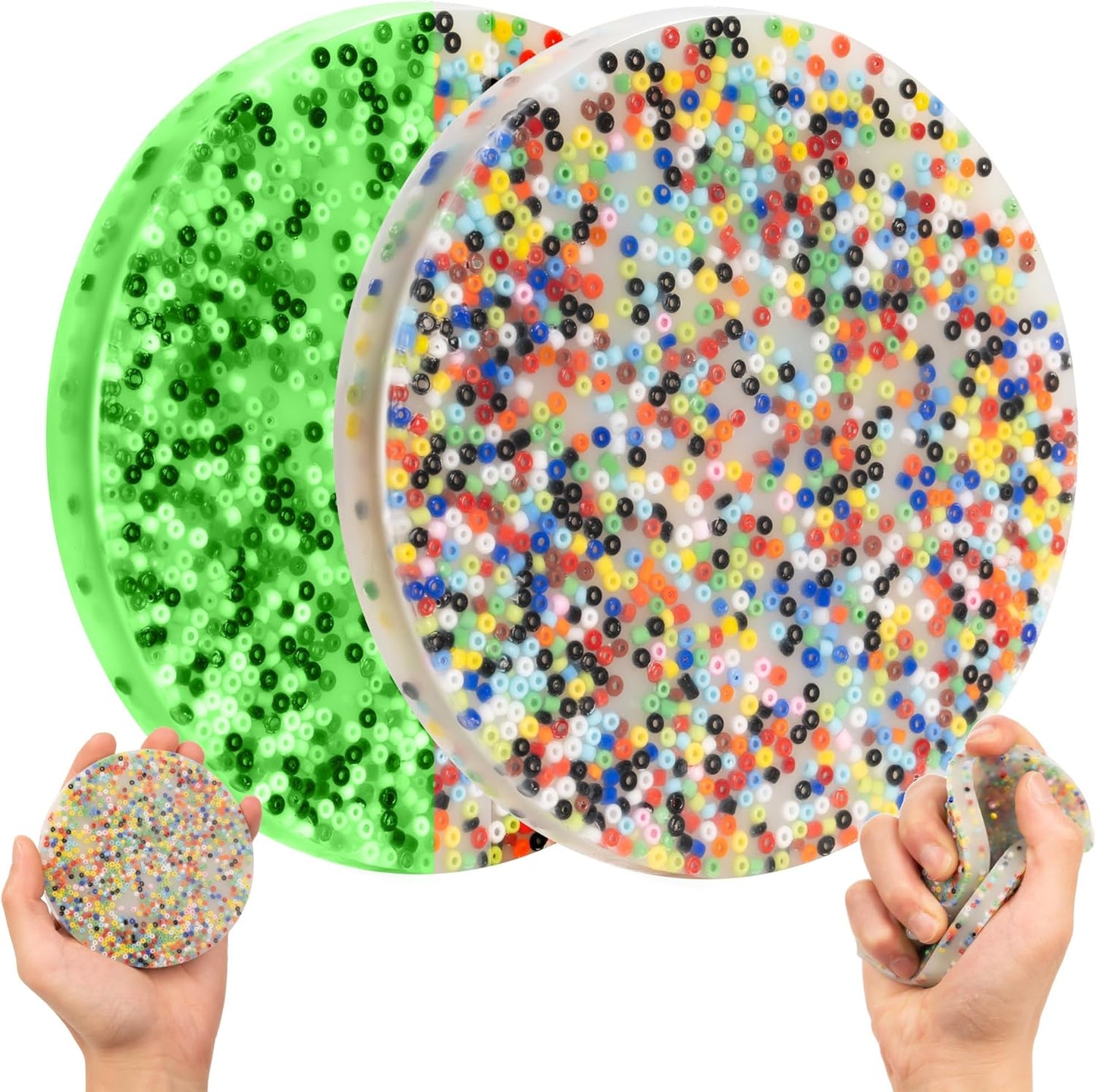 Large Skin Picky Pad Fidget Toys for Adults Anxiety (10CM), Anti Sking Picking Pad Trichotillomania Fidget Toys (Round Colorful X2)