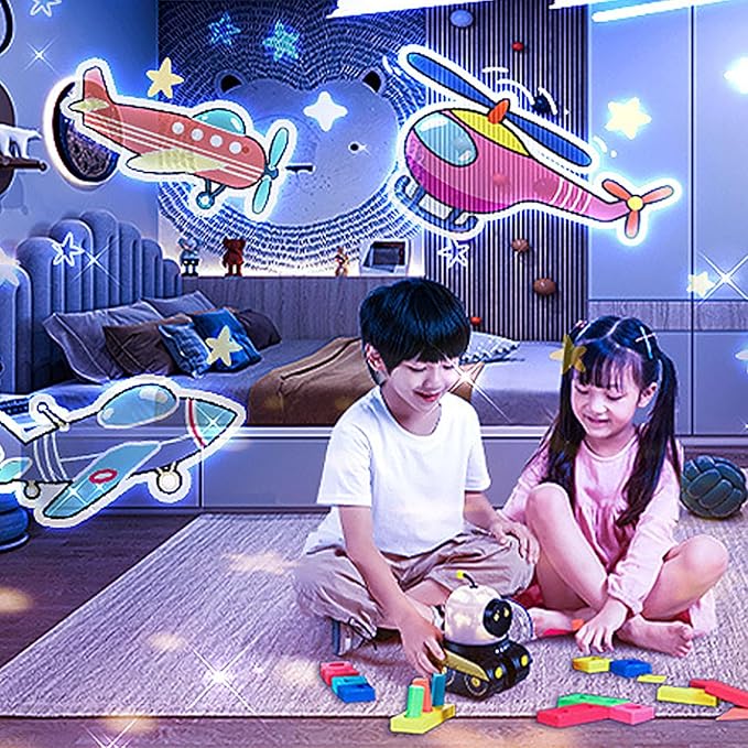 Story Projector for Kids, Nightlight Projectors, Six Rotatable Films with Different Themes, Eight Soft Music Players Suitable for Sleep and Relaxation, Three Color Modes + Mixed Color Mode