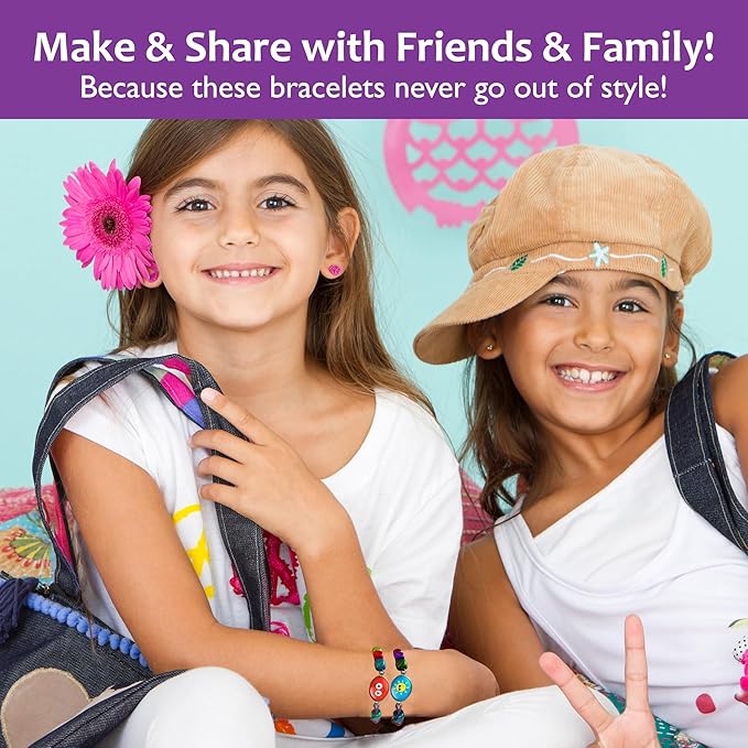 Chalk and Chuckles Bracelets Art and Crafts for Kids | DIY Bracelet Jewelry Kit for Kids Ages 7+ | Creative Gifts for Girls and Boys 7, 8, 9, 10, 11,12 Years | 8 Bracelets | Creative Art