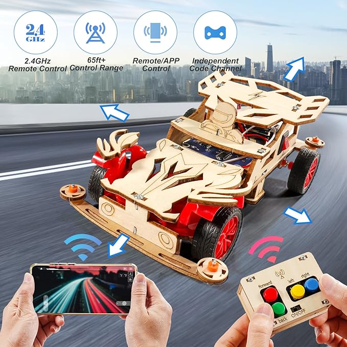 STEM Kits for Kids Age 8-10, STEM Toys for Boys 8-12, Remote Control Model Car Building Kits, Wood 3D Puzzles 8-13, Science Crafts Projects, Gifts for 8 9 10 11 12 13 14 Year Old Teen Boys Girls