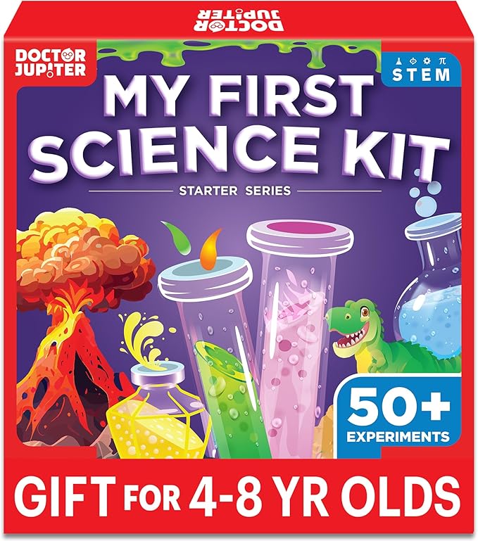 Doctor Jupiter My First Science Kit, Chemistry Set for Kids Ages 4-5-6-7-8 | Birthday Gift Ideas for 4+ Year Old Boys & Girls | Toy Stem Kit with 50+ Experiments | Learning & Educational Projects